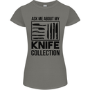 Funny Chef Ask About My Knife Collection Womens Petite Cut T-Shirt Charcoal