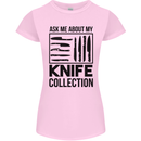Funny Chef Ask About My Knife Collection Womens Petite Cut T-Shirt Light Pink