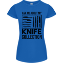 Funny Chef Ask About My Knife Collection Womens Petite Cut T-Shirt Royal Blue