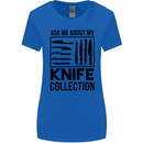 Funny Chef Ask About My Knife Collection Womens Wider Cut T-Shirt Royal Blue