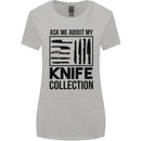 Funny Chef Ask About My Knife Collection Womens Wider Cut T-Shirt Sports Grey