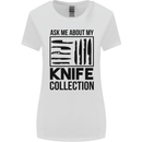 Funny Chef Ask About My Knife Collection Womens Wider Cut T-Shirt White