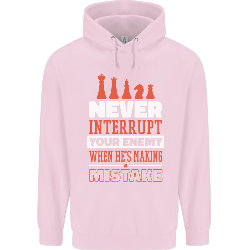 Funny Chess Never Interupt Your Enemy Childrens Kids Hoodie Light Pink
