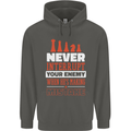 Funny Chess Never Interupt Your Enemy Childrens Kids Hoodie Storm Grey