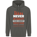 Funny Chess Never Interupt Your Enemy Childrens Kids Hoodie Storm Grey