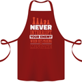 Funny Chess Never Interupt Your Enemy Cotton Apron 100% Organic Maroon