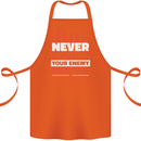 Funny Chess Never Interupt Your Enemy Cotton Apron 100% Organic Orange
