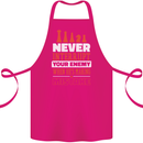 Funny Chess Never Interupt Your Enemy Cotton Apron 100% Organic Pink
