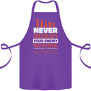 Funny Chess Never Interupt Your Enemy Cotton Apron 100% Organic Purple