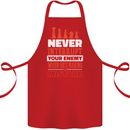 Funny Chess Never Interupt Your Enemy Cotton Apron 100% Organic Red