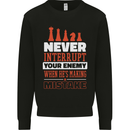 Funny Chess Never Interupt Your Enemy Kids Sweatshirt Jumper Black