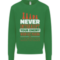 Funny Chess Never Interupt Your Enemy Kids Sweatshirt Jumper Irish Green