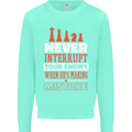 Funny Chess Never Interupt Your Enemy Kids Sweatshirt Jumper Peppermint