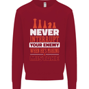 Funny Chess Never Interupt Your Enemy Kids Sweatshirt Jumper Red