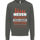 Funny Chess Never Interupt Your Enemy Kids Sweatshirt Jumper Storm Grey