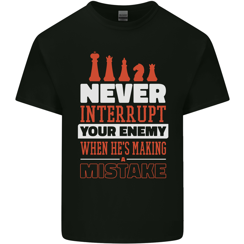 Funny Chess Never Interupt Your Enemy Kids T-Shirt Childrens Black