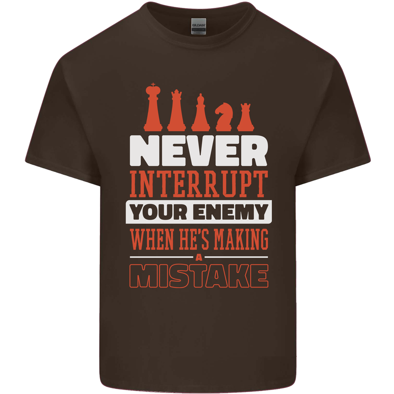 Funny Chess Never Interupt Your Enemy Kids T-Shirt Childrens Chocolate