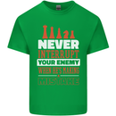 Funny Chess Never Interupt Your Enemy Kids T-Shirt Childrens Irish Green