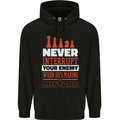 Funny Chess Never Interupt Your Enemy Mens 80% Cotton Hoodie Black
