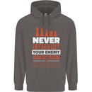 Funny Chess Never Interupt Your Enemy Mens 80% Cotton Hoodie Charcoal