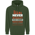 Funny Chess Never Interupt Your Enemy Mens 80% Cotton Hoodie Forest Green