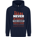 Funny Chess Never Interupt Your Enemy Mens 80% Cotton Hoodie Navy Blue