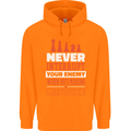 Funny Chess Never Interupt Your Enemy Mens 80% Cotton Hoodie Orange
