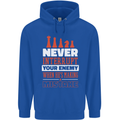 Funny Chess Never Interupt Your Enemy Mens 80% Cotton Hoodie Royal Blue