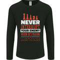 Funny Chess Never Interupt Your Enemy Mens Long Sleeve T-Shirt Black
