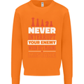 Funny Chess Never Interupt Your Enemy Mens Sweatshirt Jumper Orange