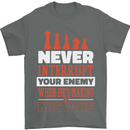 Funny Chess Never Interupt Your Enemy Mens T-Shirt Cotton Gildan Charcoal