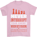 Funny Chess Never Interupt Your Enemy Mens T-Shirt Cotton Gildan Light Pink