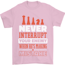 Funny Chess Never Interupt Your Enemy Mens T-Shirt Cotton Gildan Light Pink