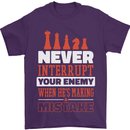 Funny Chess Never Interupt Your Enemy Mens T-Shirt Cotton Gildan Purple