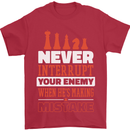 Funny Chess Never Interupt Your Enemy Mens T-Shirt Cotton Gildan Red