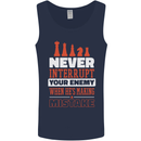Funny Chess Never Interupt Your Enemy Mens Vest Tank Top Navy Blue