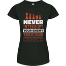 Funny Chess Never Interupt Your Enemy Womens Petite Cut T-Shirt Black