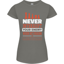 Funny Chess Never Interupt Your Enemy Womens Petite Cut T-Shirt Charcoal