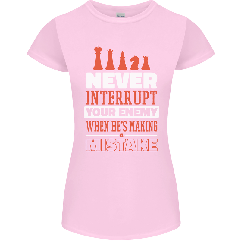 Funny Chess Never Interupt Your Enemy Womens Petite Cut T-Shirt Light Pink