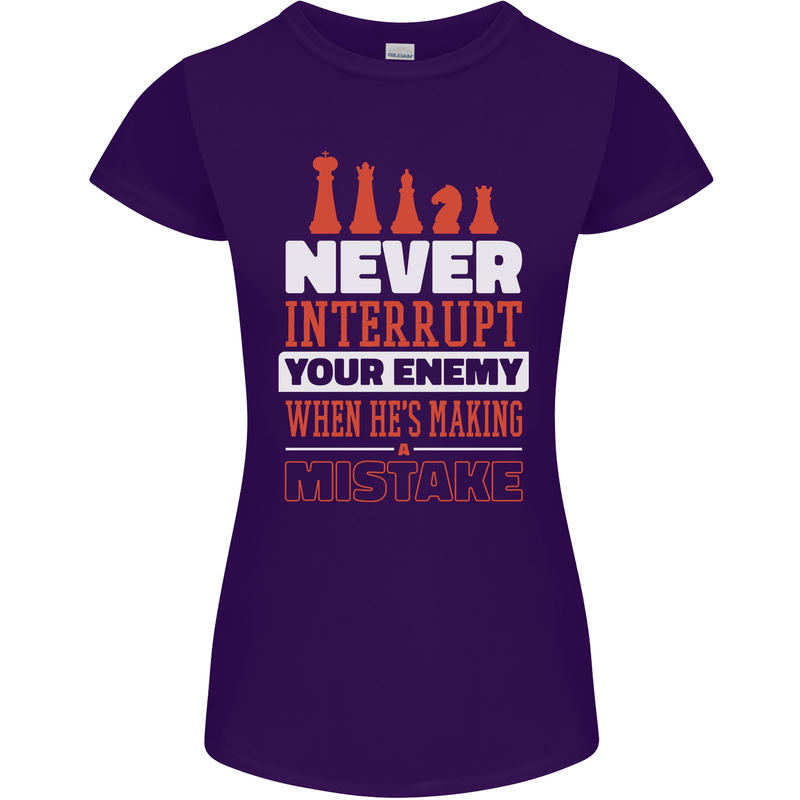 Funny Chess Never Interupt Your Enemy Womens Petite Cut T-Shirt Purple