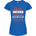 Funny Chess Never Interupt Your Enemy Womens Petite Cut T-Shirt Royal Blue