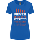 Funny Chess Never Interupt Your Enemy Womens Wider Cut T-Shirt Royal Blue