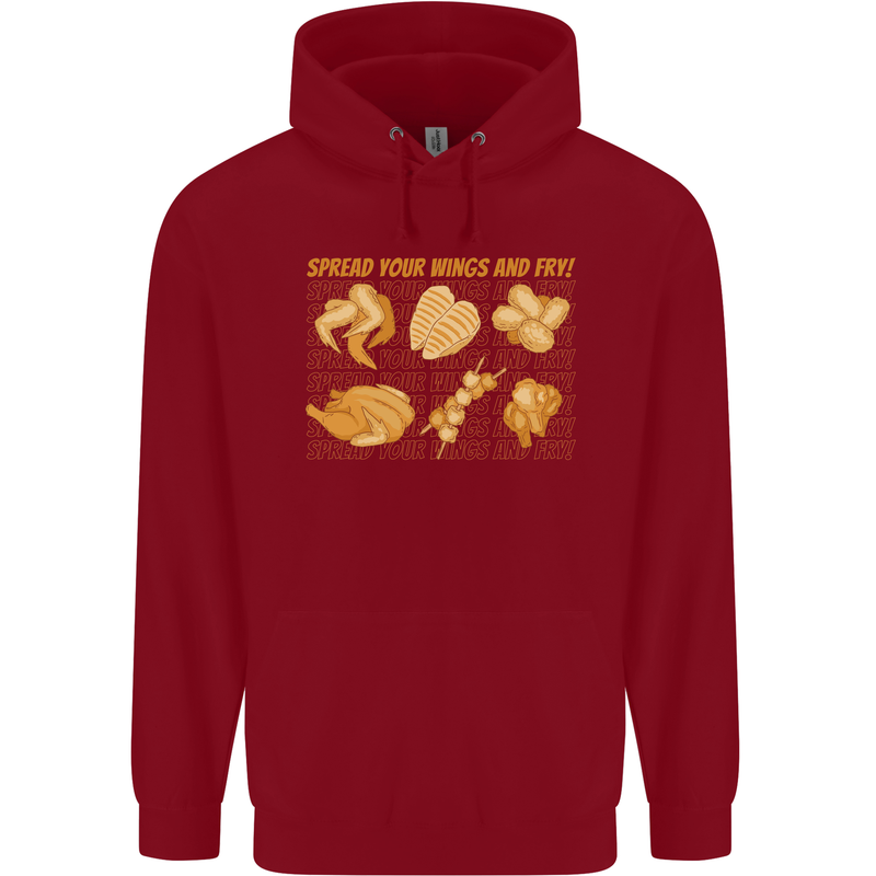 Funny Chicken Humour Chef BBQ Food Cook Childrens Kids Hoodie Red