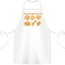 Funny Chicken Humour Chef BBQ Food Cook Cotton Apron 100% Organic White