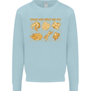 Funny Chicken Humour Chef BBQ Food Cook Kids Sweatshirt Jumper Light Blue