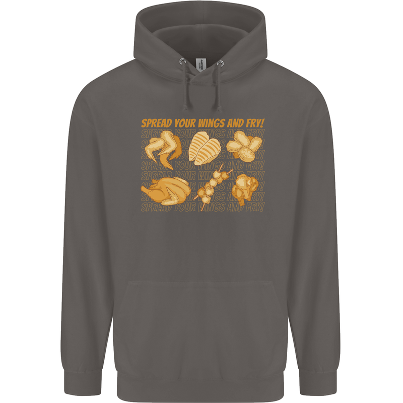 Funny Chicken Humour Chef BBQ Food Cook Mens 80% Cotton Hoodie Charcoal