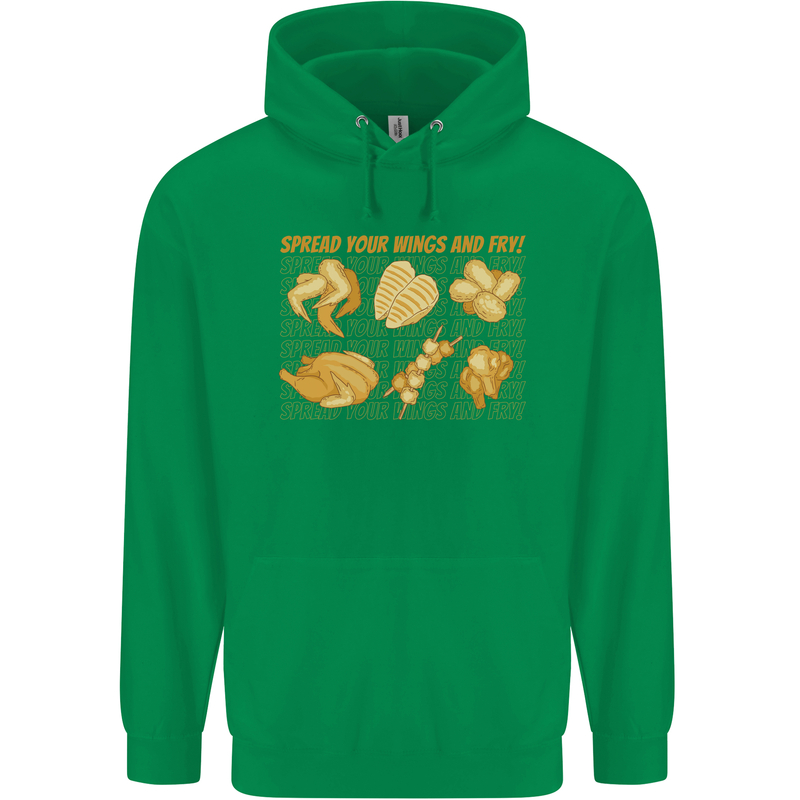Funny Chicken Humour Chef BBQ Food Cook Mens 80% Cotton Hoodie Irish Green