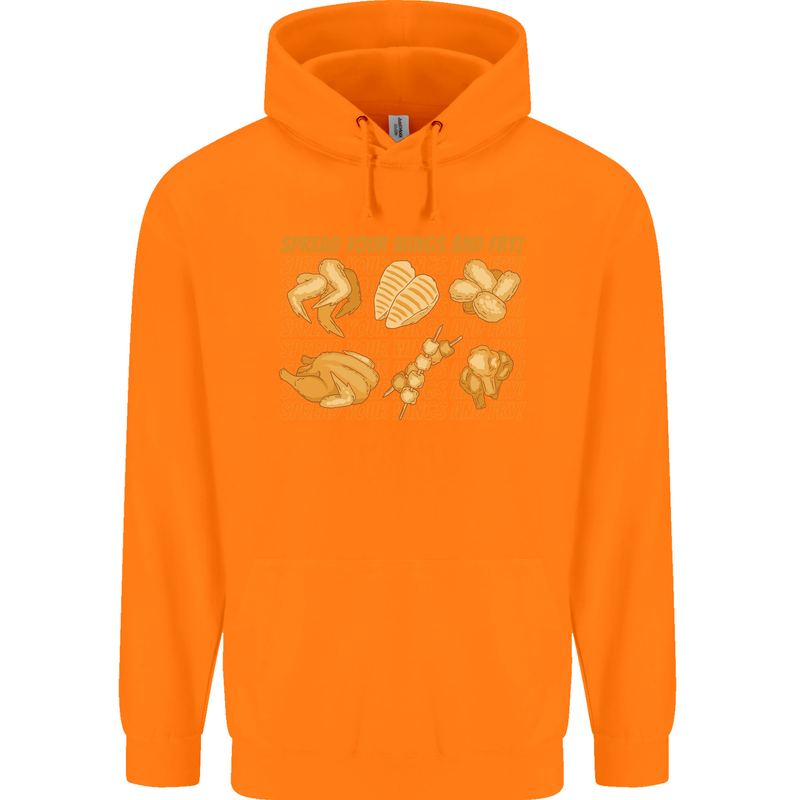 Funny Chicken Humour Chef BBQ Food Cook Mens 80% Cotton Hoodie Orange
