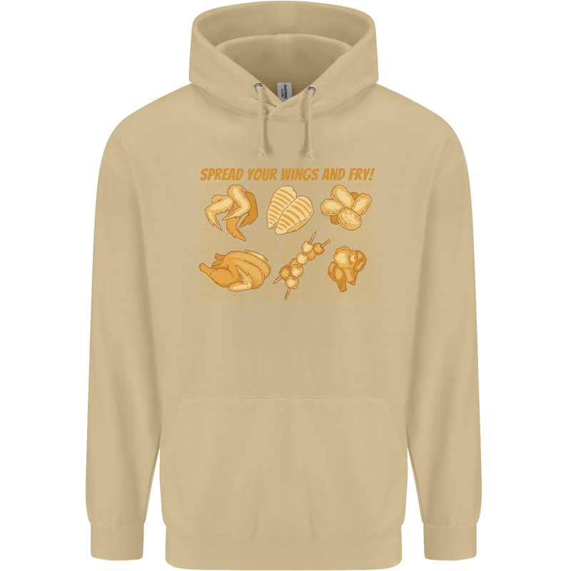 Funny Chicken Humour Chef BBQ Food Cook Mens 80% Cotton Hoodie Sand
