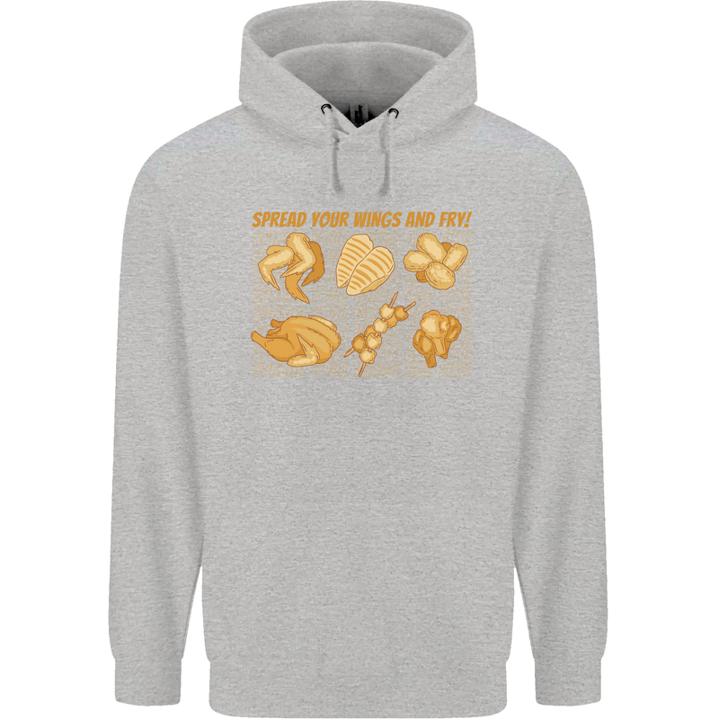 Funny Chicken Humour Chef BBQ Food Cook Mens 80% Cotton Hoodie Sports Grey